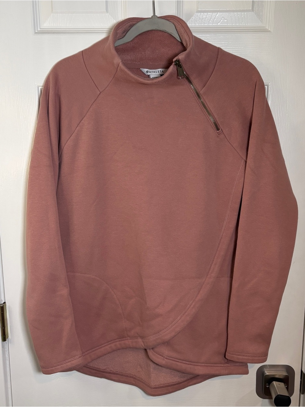Athleta Cozy Karma Asym Pullover Mauve Pink Size Small S/T